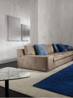 Ecksofa L Form Couch Luxus Italienische Möbel Sofa Grau PRIANERA Wohnzimmer