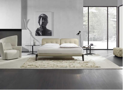 Moderne Doppelbett Schlafzimmer Beige Bett Möbel Holz Design Betten Prianera