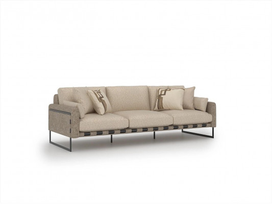 Neu Dreisitzer Sofa Beige Polstermöbel Couch Wohnzimmer Luxus Design