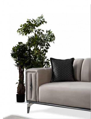 Bequemes Sofa Gepolstertes Luxussofa Moderner Stil Farbe Beige Für Wohnzimmer
