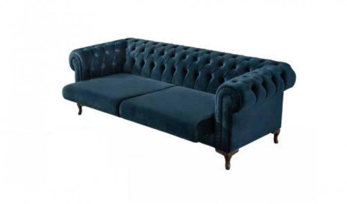Dunkelgrüner Wohnzimmer Luxus Sofa Moderne Couch Holzgestell Sitzmöbel