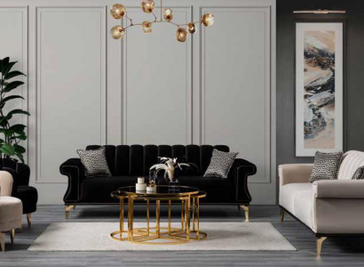 Weiche Polsterung Luxussofa 2-Sitzer Bequemes Wohnzimmersofa im modernen Stil