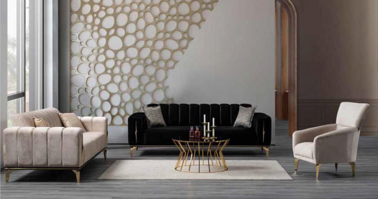  Luxussofa Gepolstertes 2-Sitzer Bequemes Sofa Moderner Sofastil Beige Farbe Neu