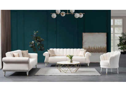 Weißer Polster Sessel Luxus Cocktailsessel Ohrensessel Stoffmöbel Stil
