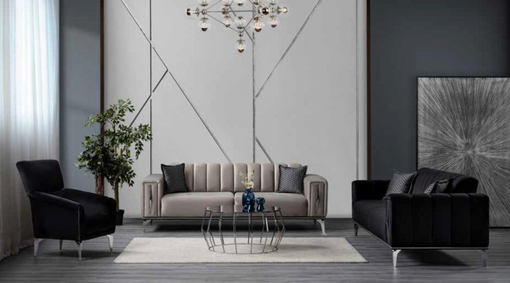 Bequemer Polstersessel Luxussessel Moderner Stil Farbe Schwarz Für Wohnzimmer