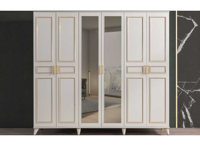 Weißer Kleiderschrank Glasschrank Schlafzimmer Designer Holz Möbel Neu
