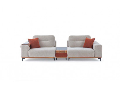 Stilvoller 3-Sitzer Mit Einem Einlagetisch Designer Wohnzimmer Couchen