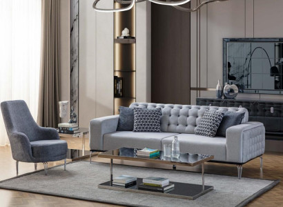 Exklusive Wohnzimmer Set von 2tlg. Sofagarnitur 3 Sitzer und Sessel Neu