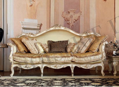 Sofa Polster Holz Sofas Couch Barock Rokoko Luxus Italien Dreisitzer Möbel Neu