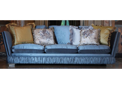 Klassische Dreibettzimmer Sofa Farbe blau Wohnzimmer Textil Sofa Klassiker