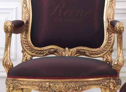 Stuhl Thron Barock Rokoko Textil 1 Sitzer Sofa Polster Sessel Italienische Möbel
