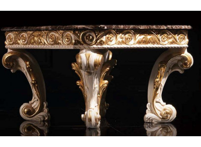 Couchtisch mit Marmor Rund Tisch antike Beistelltisch Barock Rokoko Italienische