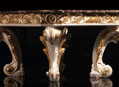 Couchtisch mit Marmor Rund Tisch antike Beistelltisch Barock Rokoko Italienische