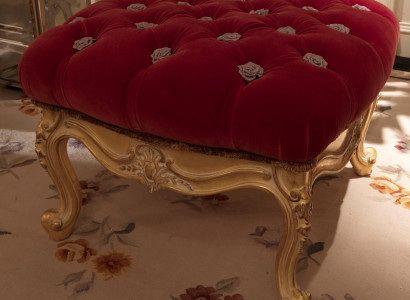 Fußhocker Wohnzimmer Hocker Möbel Stuhl Bank Italienische Einrichtung Samt Neu