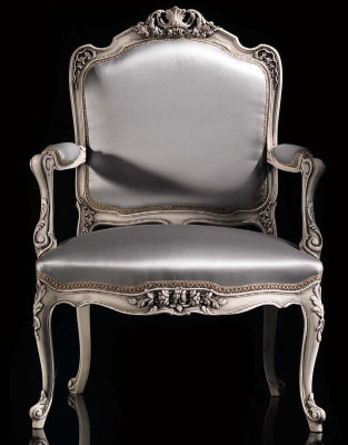 Esszimmer Stühle Luxus Sessel Stuhl Holz Silber Thron Barock Wohnzimmer Möbel