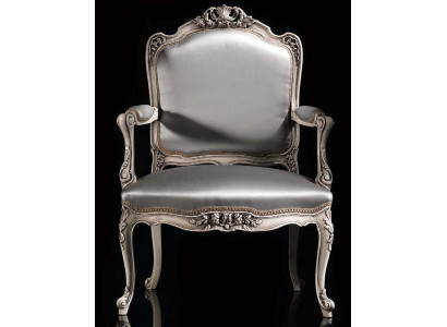Esszimmer Stühle Luxus Sessel Stuhl Holz Silber Thron Barock Wohnzimmer Möbel