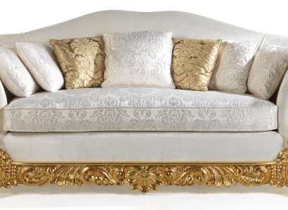 Weißes Sofa klassisches Dreisitzer Sofas Wohnzimmer Textil Couches 3 Sitze