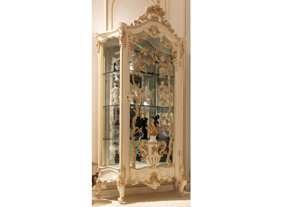 Möbel Massive Holz Vitrinen Glas Schrank Echtholz Anrichte Vitrine Wohnzimmer