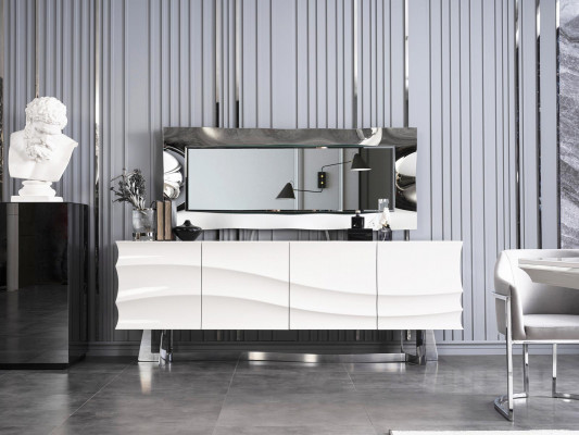 Sideboard + Spiegel Wohnzimmer Wohnmöbel Holz Schminktisch Kommode Neu