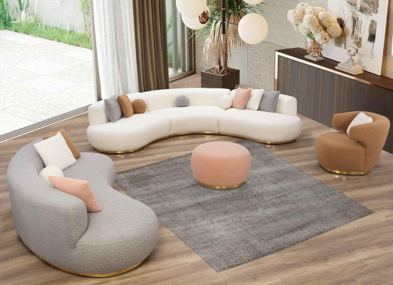 Wohnlandschaft Couch xxl Sofa Big Couchen Ovale Eckgarnitur Stoffsofa