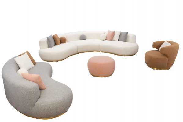 Wohnlandschaft Couch xxl Sofa Big Couchen Ovale Eckgarnitur Stoffsofa