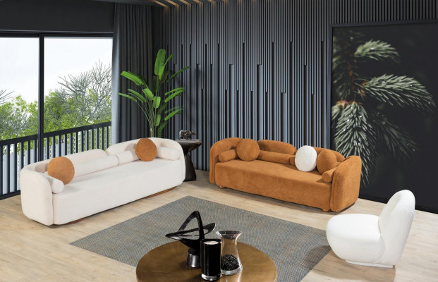 Runder Sessel Fernseh Stuhl Einsitzer Polster Sitzmöbel Lounge Stühle