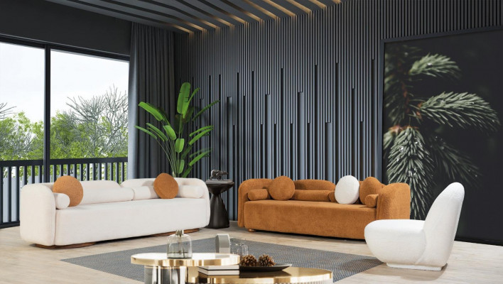 Runder Sessel Fernseh Stuhl Einsitzer Polster Sitzmöbel Lounge Stühle