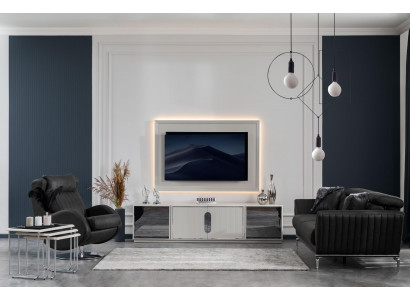 Wohnzimmer Set Sofagarnitur 31 Sitz TV-Ständer Fernsehwand Luxus 4tlg