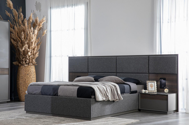 Schlafzimmer Bett 2x Nachttische Kommode Spiegel Luxus Design Möbel 5tlg.