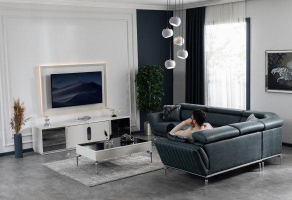 Wohnzimmer Set TV-Ständer Fernsehwand Lowboard Luxus Design neu 2tlg