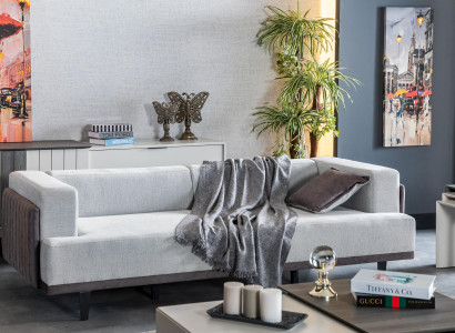 Wohnzimmer Sofa 3 Sitzer grau Design Luxus Polster Möbel Elegantes