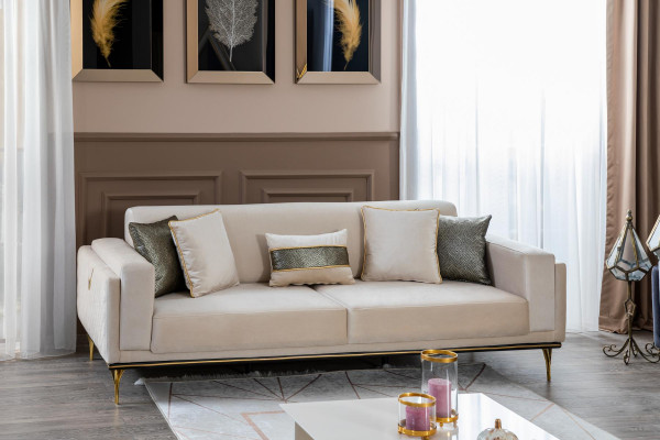 Italienische Stil Möbel Couch Luxus Sofa Dreisitzer Textil Couchen Stoff