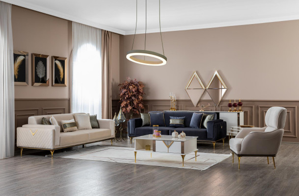 Italienische Stil Möbel Couch Luxus Sofa Dreisitzer Textil Couchen Stoff