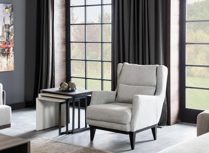 Wohnzimmer Sessel Sitzer Design Couch Polster Luxus grau Stil Modern