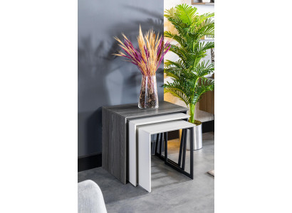 Beistelltische Wohnzimmer Luxus Design neu Modern grau Material Holz