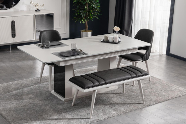 Bank neue für ein Stil modernes Luxus-Esszimmer Schwarz Holzmöbel Neu