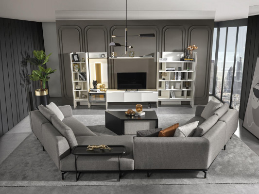 Couchtisch Wohnzimmer Möbel Luxus Material Holz Modern Neu Design grau