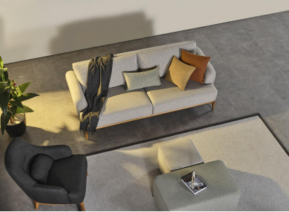Sofagarnitur Set 31 Sitzer 2x Hocker 4tlg. Wohnzimmer neu grau Modern
