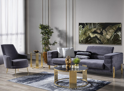 Sofagarnitur 3+1 Sitzer Set Design Polster Couchen Moderne neu Blau