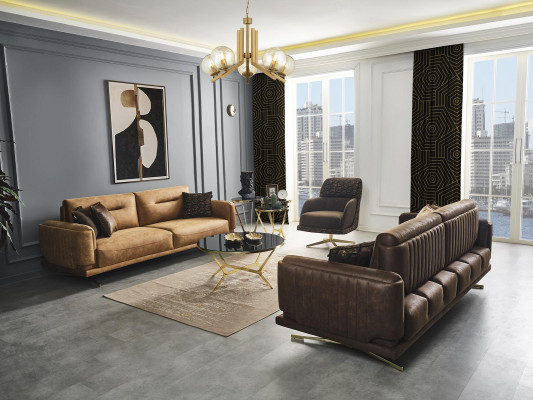 Wohnzimmer Sofa 4 Sitzer Luxus Couchen Polster Möbel Neu Modern braun