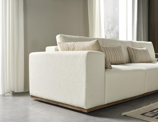 Ecksofa L Form Couchtisch Hocker Wohnlandschaft Wohnzimmer Polster 3tlg