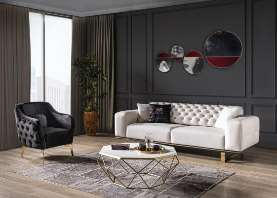Wohnzimmer Sessel Polster Design Modern Sofas Textil Neu Luxus Schwarz