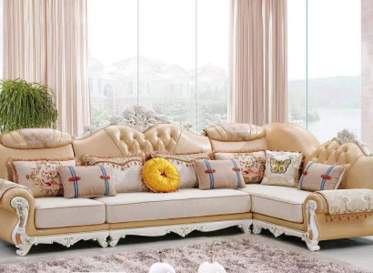 Wohnzimmer Ecksofa Sofas L-Form Sofa Ecke Luxus Eckgarnitur braun