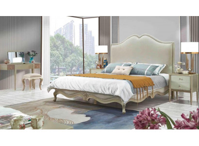 Klassisches Schlafzimmer Set Bett + 2x Nachttisch Barock Rokoko Betten