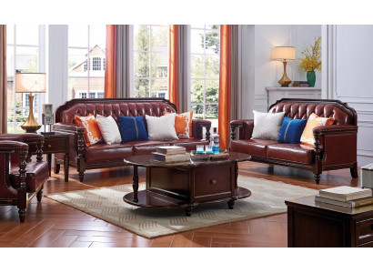 Nordstaaten Sofagarnitur Sofa Amerika 3+2 Sitz Ledersofa Chesterfield