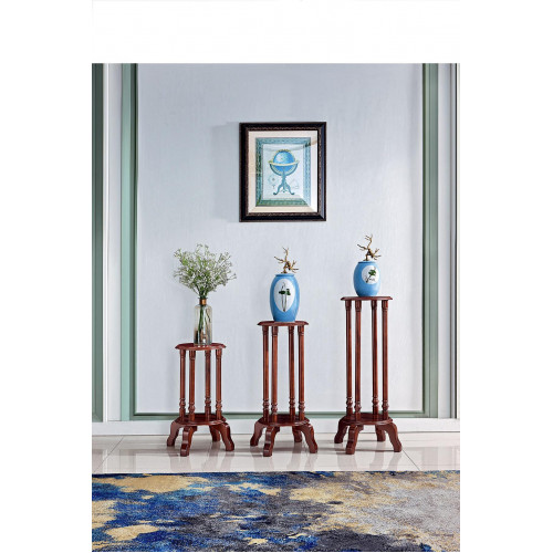 Ständer Blumenständer Blumen Stand Holz Blumentopfständer 3tlg. Set