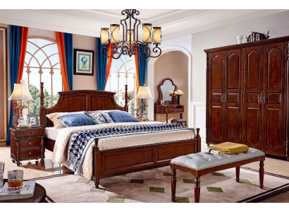 Design Schlafzimmer 3tlg. Bett 2x Nachttische Klassischer Betten Set