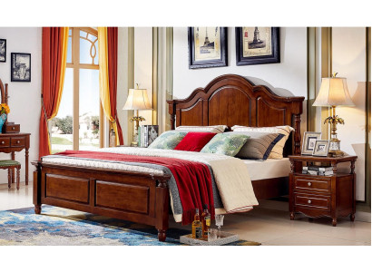Klassisches Doppelbett Schlafzimmer Bett Möbel Holz Betten Massiv Braun