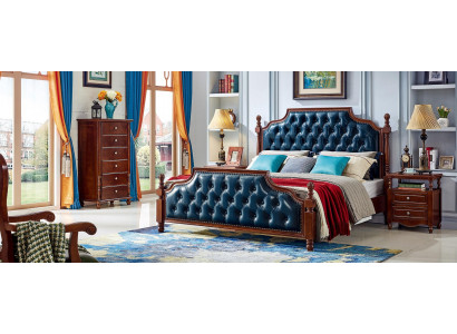Schlafzimmer Set Design Bett 2x Nachttische klassisch Luxus 3 tlg.