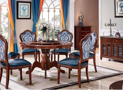 Esstisch + 6x Stühle Esszimmer Set Essgruppe Tisch Möbel Design 7tlg